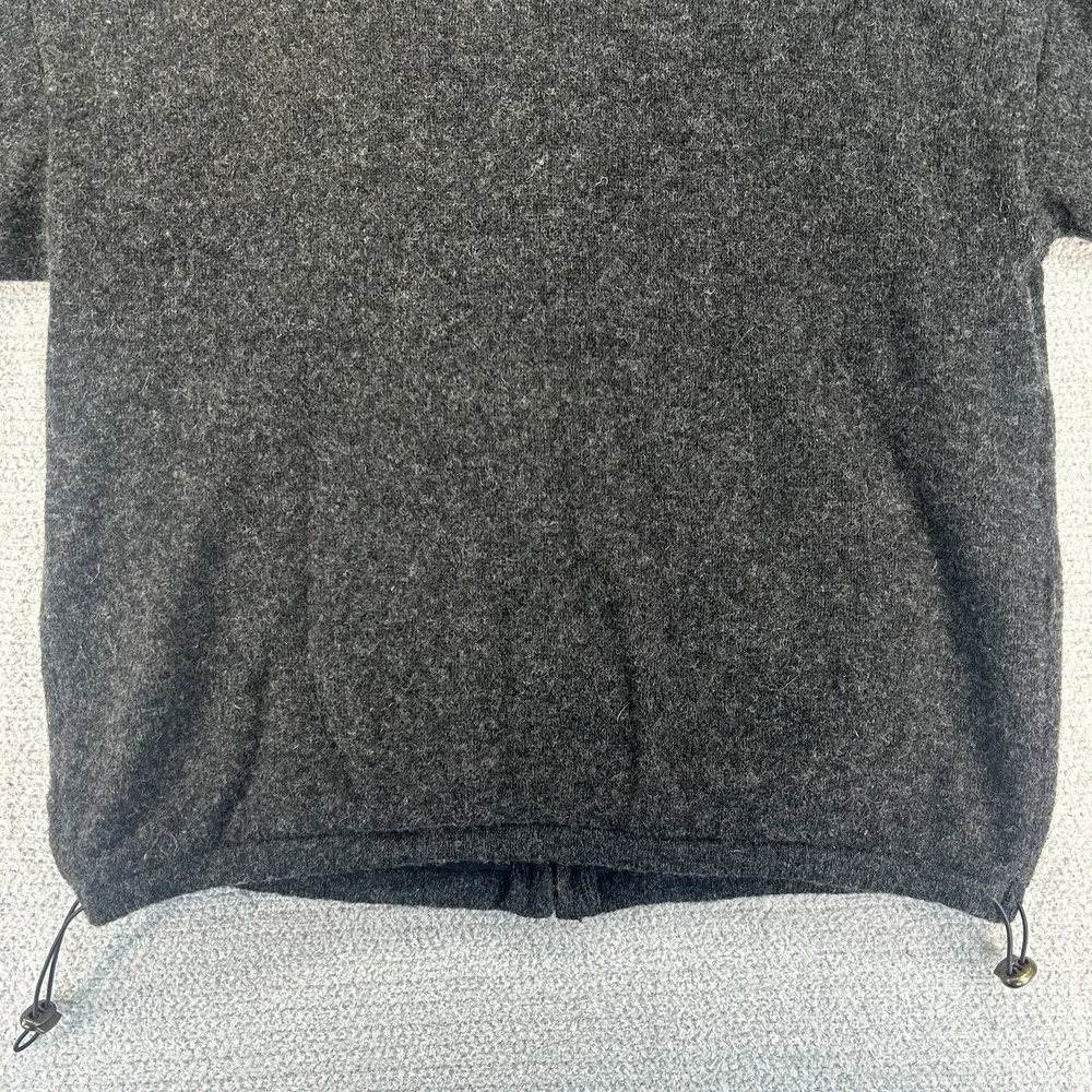 Aran Woollen Mills Full Zip Sweater Mens Large Gray Pure New Wool Cable Knit